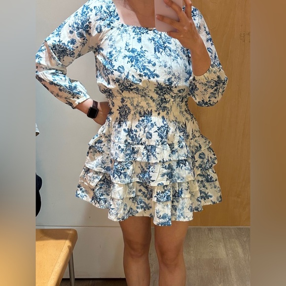Gap x LoveShackFancy Girl’s Blue Floral Mini Dress XXL - Picture 4 of 5